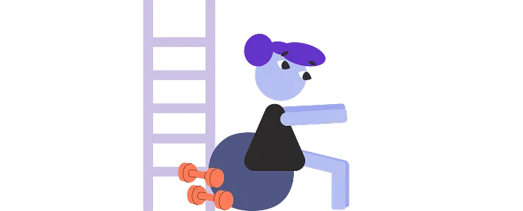 icono animado de una mujer haciendo ejercicio